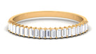 Minimal Baguette Cut Moissanite Half Eternity Band Ring Moissanite - ( D-VS1 ) - Color and Clarity - Rosec Jewels