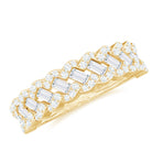 Baguette and Round Cut Zircon Braided Anniversary Ring Zircon - ( AAAA ) - Quality - Rosec Jewels