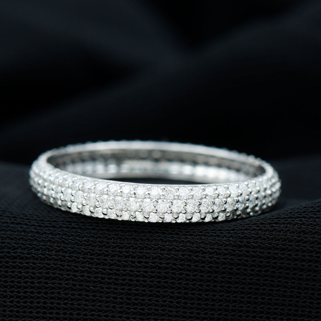 Pave Set Cubic Zirconia Eternity Band Ring Zircon - ( AAAA ) - Quality - Rosec Jewels