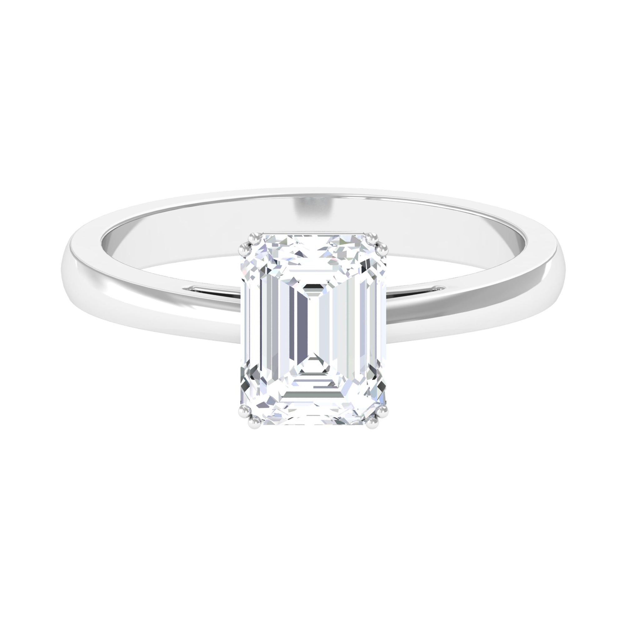 Octagon Cut Moissanite Solitaire Engagement Ring Moissanite - ( D-VS1 ) - Color and Clarity - Rosec Jewels