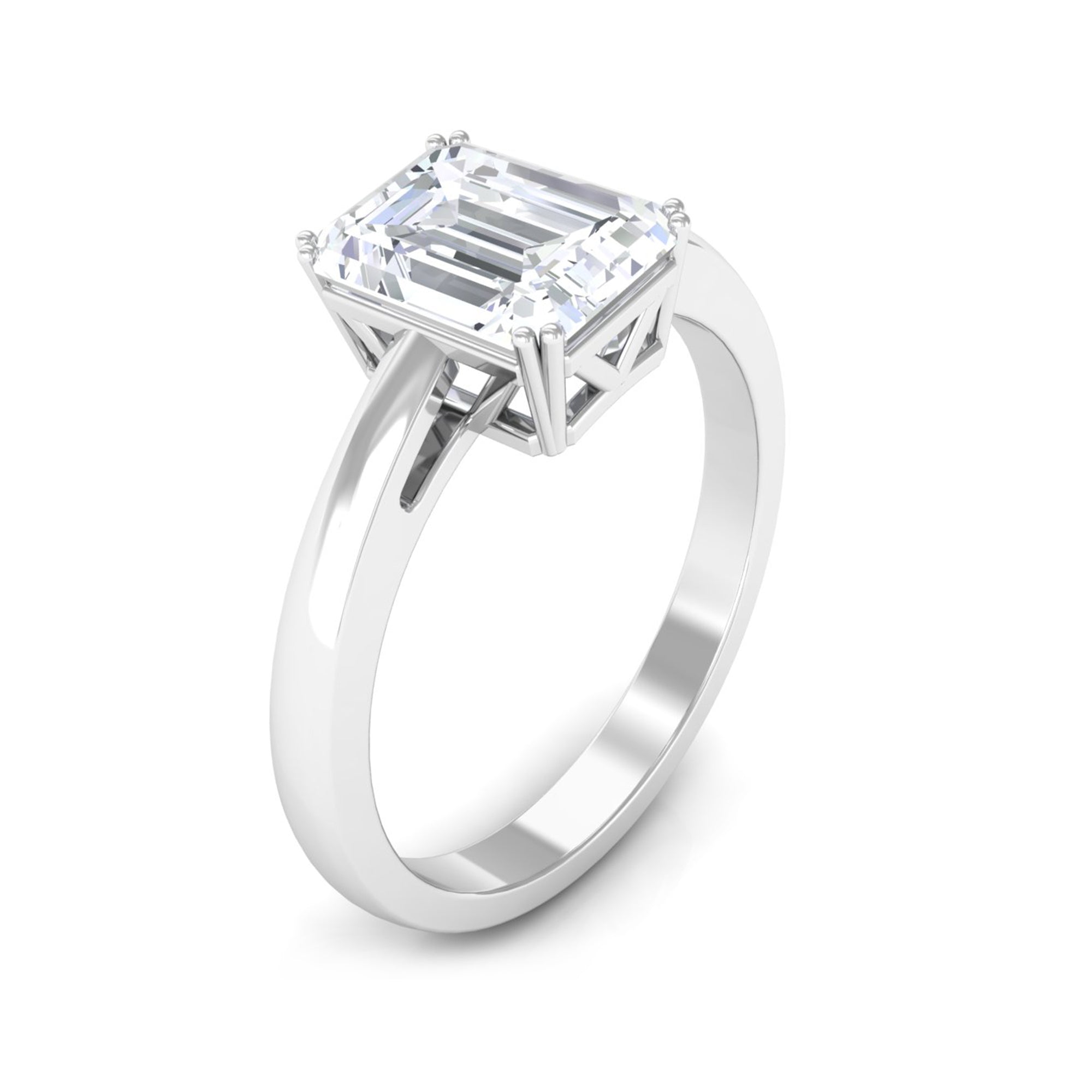 Octagon Cut Moissanite Solitaire Engagement Ring Moissanite - ( D-VS1 ) - Color and Clarity - Rosec Jewels