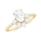 1.75 Carat Oval Moissanite Half Halo Engagement Ring in Gold Moissanite - ( D-VS1 ) - Color and Clarity - Rosec Jewels