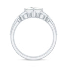 Classic Princess Cut Moissanite Trio Bridal Ring Set Moissanite - ( D-VS1 ) - Color and Clarity - Rosec Jewels