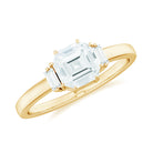 1.50 Carat Three Stone Moissanite Engagement Ring in Gold Moissanite - ( D-VS1 ) - Color and Clarity - Rosec Jewels