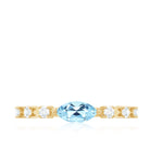 East West Marquise Aquamarine and Diamond Engagement Ring Aquamarine - ( AAA ) - Quality - Rosec Jewels