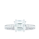 2.50 CT Asscher Cut Solitaire Zircon Engagement Ring Zircon - ( AAAA ) - Quality - Rosec Jewels