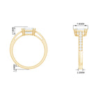 2.50 CT Asscher Cut Solitaire Zircon Engagement Ring Zircon - ( AAAA ) - Quality - Rosec Jewels