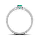 1.50 CT Octagon shape Emerald Solitaire Ring Set with Diamond Emerald - ( AAA ) - Quality - Rosec Jewels