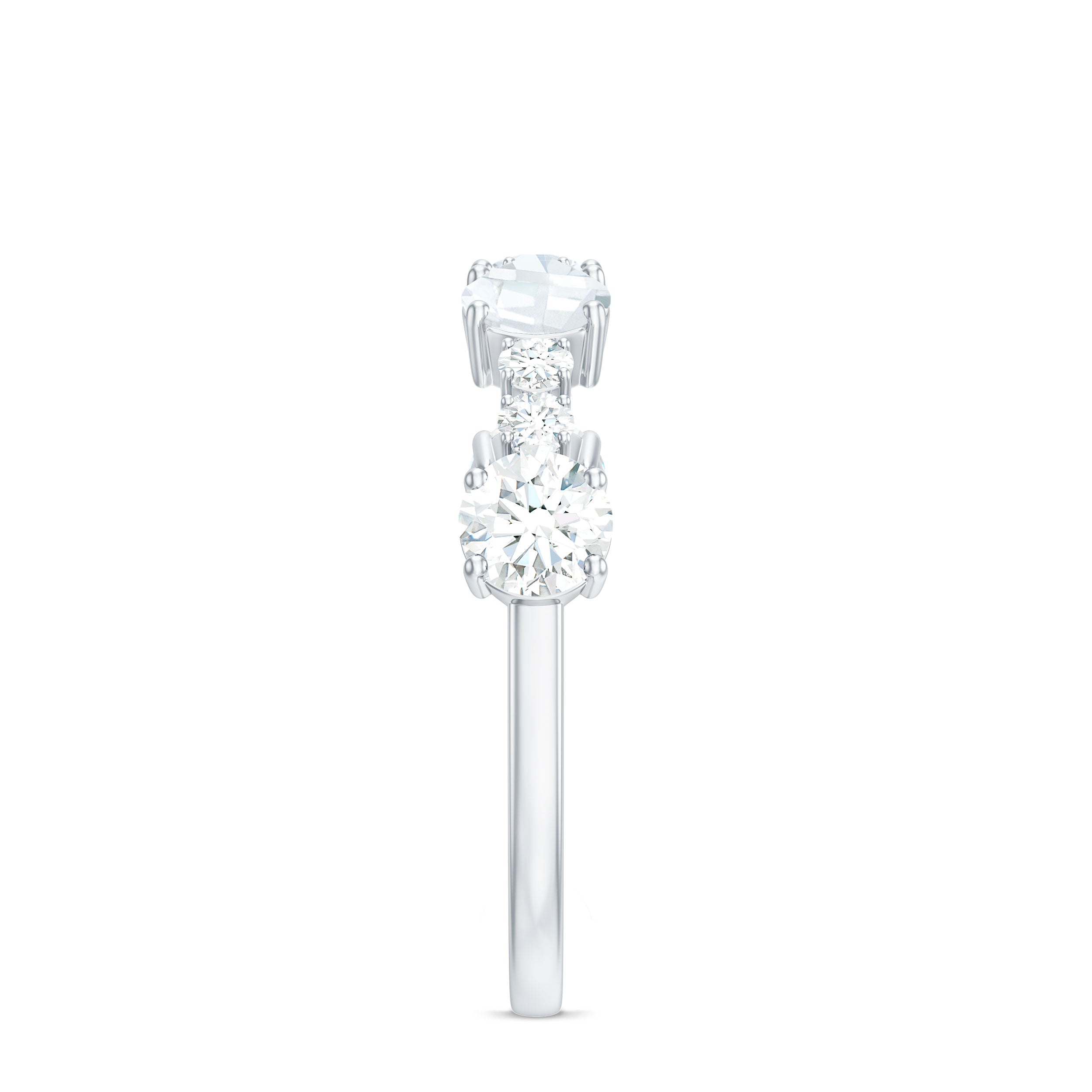 Cubic Zirconia Half Eternity Wedding Anniversary Ring Zircon - ( AAAA ) - Quality - Rosec Jewels
