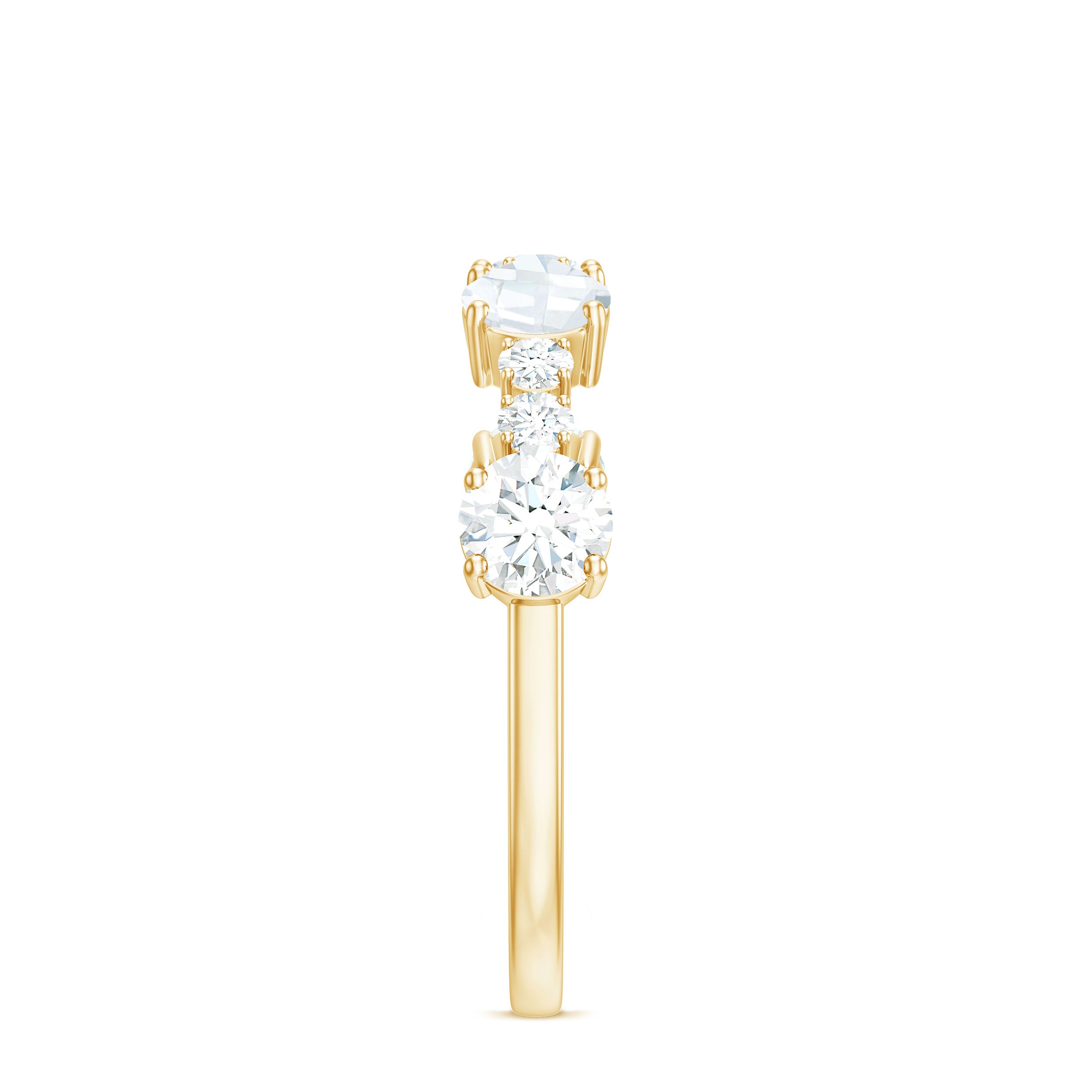 Cubic Zirconia Half Eternity Wedding Anniversary Ring Zircon - ( AAAA ) - Quality - Rosec Jewels