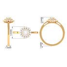 1.25 CT Certified Zircon Vintage Inspired Double Halo Ring Zircon - ( AAAA ) - Quality - Rosec Jewels
