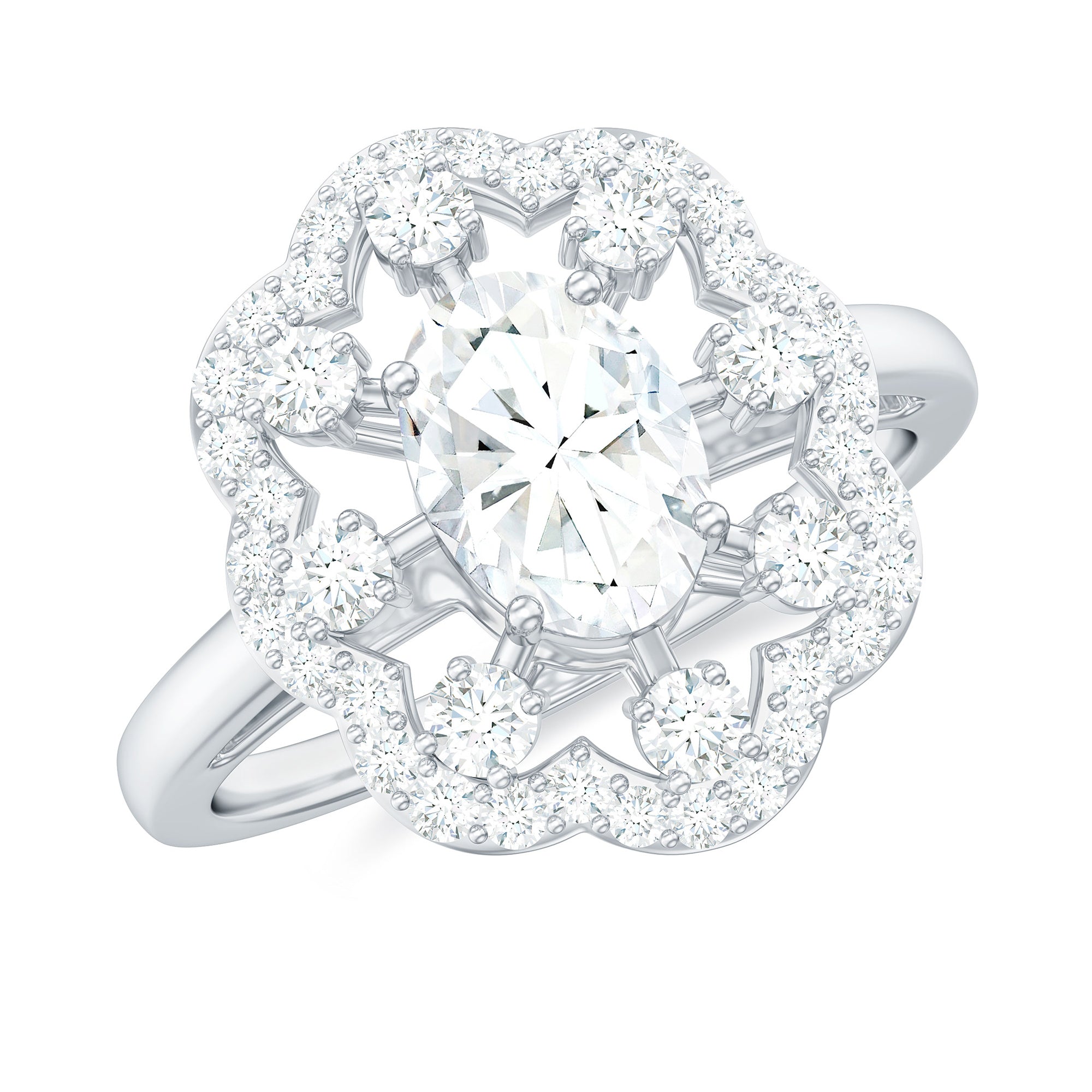 2.25 CT Cubic Zirconia Vintage Engagement Ring in Gold Zircon - ( AAAA ) - Quality - Rosec Jewels