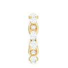 2 CT Round and Pear Cut Zircon East West Gold Eternity Ring Zircon - ( AAAA ) - Quality - Rosec Jewels