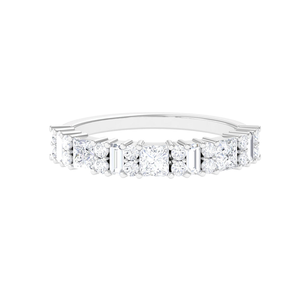 1.25 CT Certified Moissanite Eternity Ring in Prong Setting Moissanite - ( D-VS1 ) - Color and Clarity - Rosec Jewels