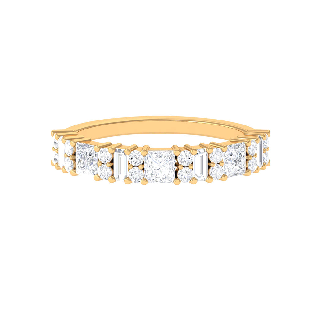 1.25 CT Certified Moissanite Eternity Ring in Prong Setting Moissanite - ( D-VS1 ) - Color and Clarity - Rosec Jewels