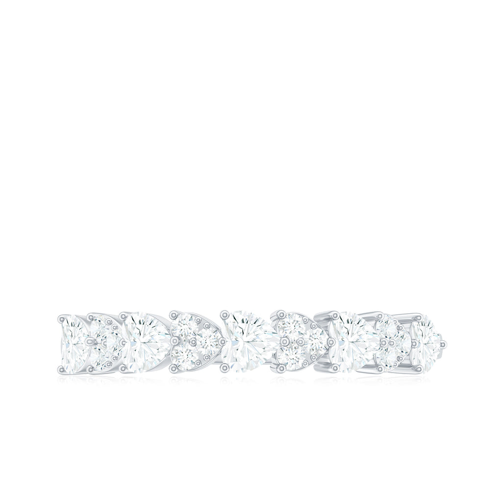 Rosec Jewels-Simulated Diamond Heart Shape Half Eternity Ring