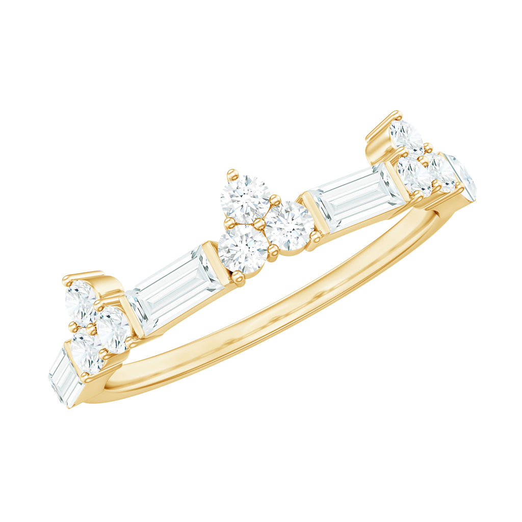 1 CT Cubic Zirconia Minimal Wedding Band Ring Zircon - ( AAAA ) - Quality - Rosec Jewels