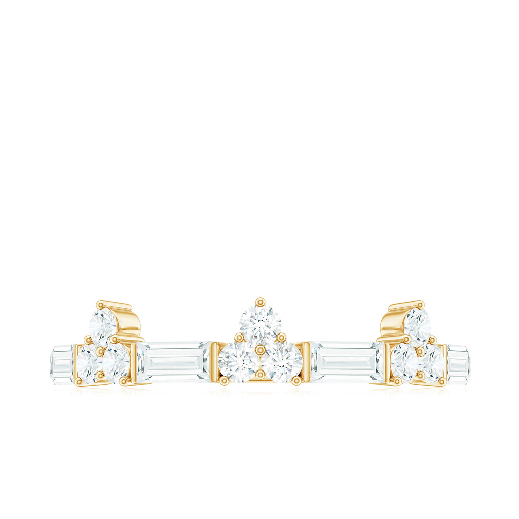 1 CT Cubic Zirconia Minimal Wedding Band Ring Zircon - ( AAAA ) - Quality - Rosec Jewels