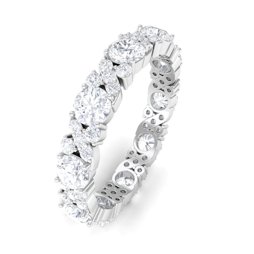 3 CT Elegant Simulated Diamond Eternity Ring Zircon - ( AAAA ) - Quality - Rosec Jewels