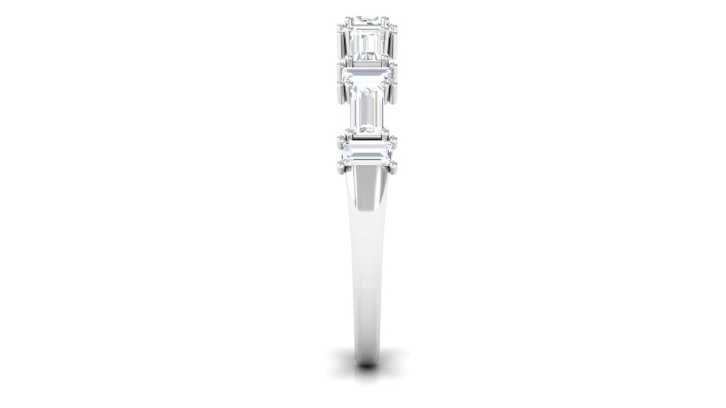 Baguette Cut Cubic Zirconia Designer Half Eternity Ring - Rosec Jewels