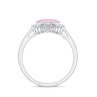 1.25 CT Princess Cut Rose Quartz Engagement Ring with Diamond Rose Quartz - ( AAA ) - Quality - Rosec Jewels