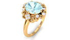 Vintage Inspired Sky Blue Topaz Engagement Ring with Diamond Sky Blue Topaz - ( AAA ) - Quality - Rosec Jewels