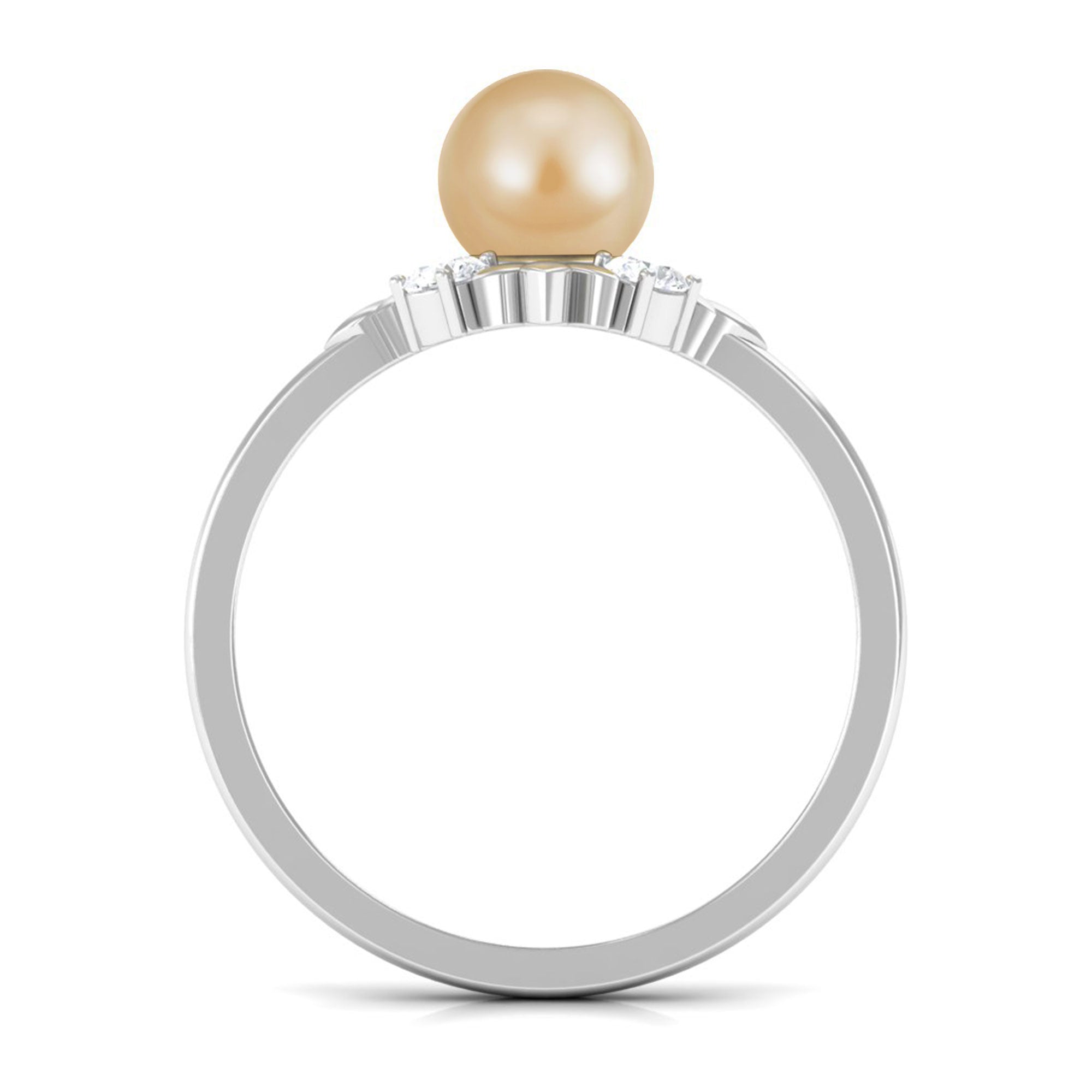2.75 CT South Sea Pearl Cocktail Engagement Ring with Diamond South Sea Pearl - ( AAA ) - Quality - Rosec Jewels