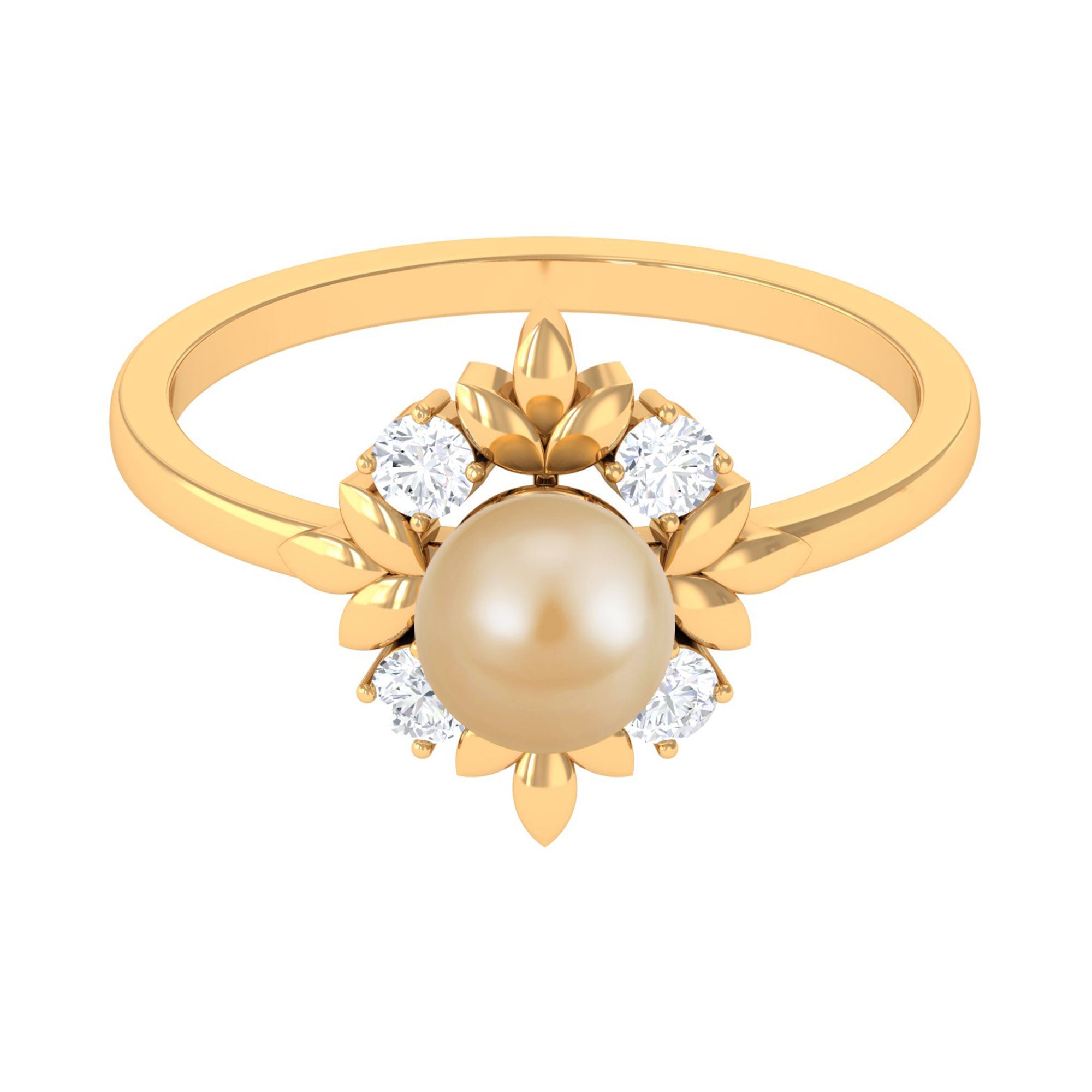 2.75 CT South Sea Pearl Cocktail Engagement Ring with Diamond South Sea Pearl - ( AAA ) - Quality - Rosec Jewels