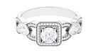 1.25 CT Vintage Inspired Moissanite Classic Engagement Ring Moissanite - ( D-VS1 ) - Color and Clarity - Rosec Jewels