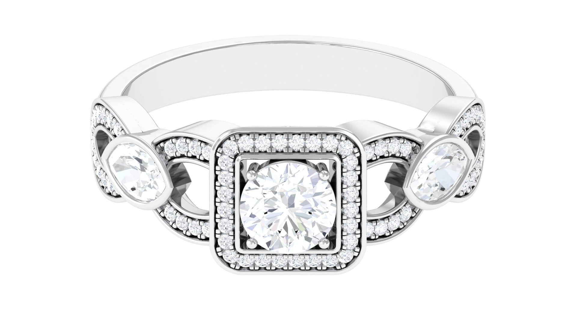 1.25 CT Vintage Inspired Moissanite Classic Engagement Ring Moissanite - ( D-VS1 ) - Color and Clarity - Rosec Jewels