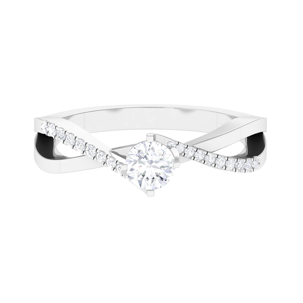 Moissanite Bypass Infinity Engagement Ring Moissanite - ( D-VS1 ) - Color and Clarity - Rosec Jewels