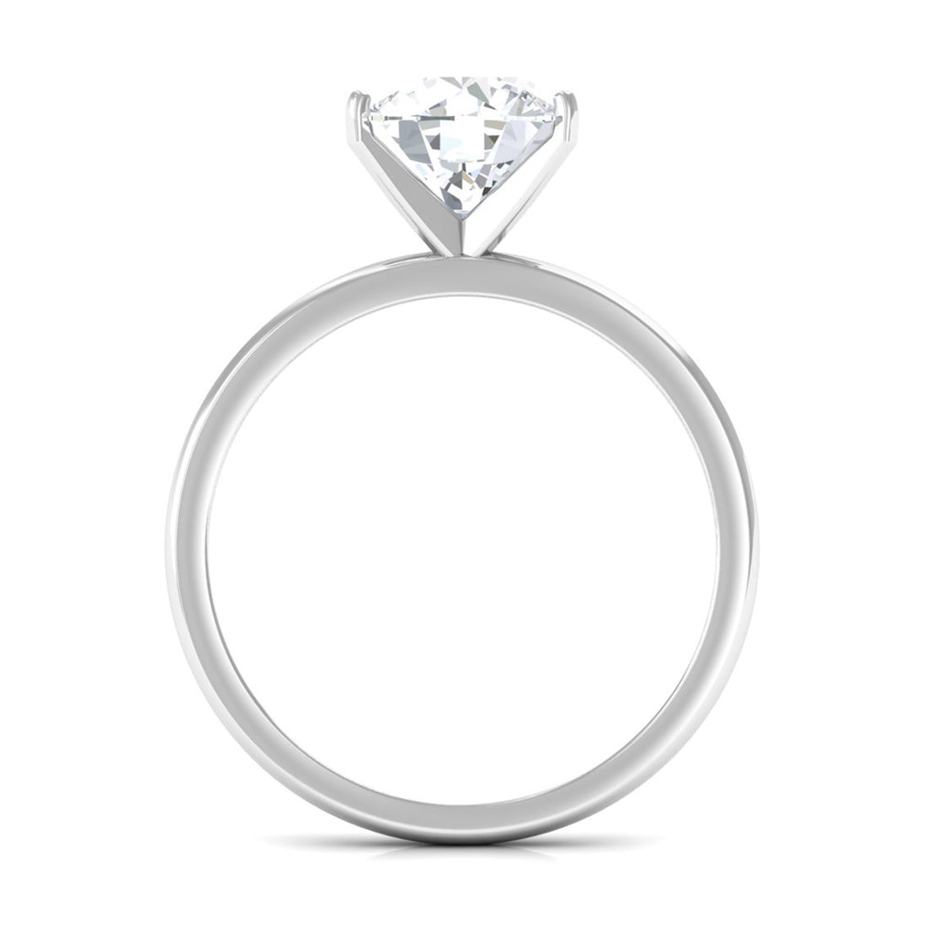 2 CT Simple Round Zircon Solitaire Ring in Peg Head Setting Zircon - ( AAAA ) - Quality - Rosec Jewels