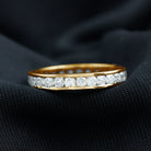 Channel Set Round Cubic Zirconia Full Eternity Band Ring Zircon - ( AAAA ) - Quality - Rosec Jewels