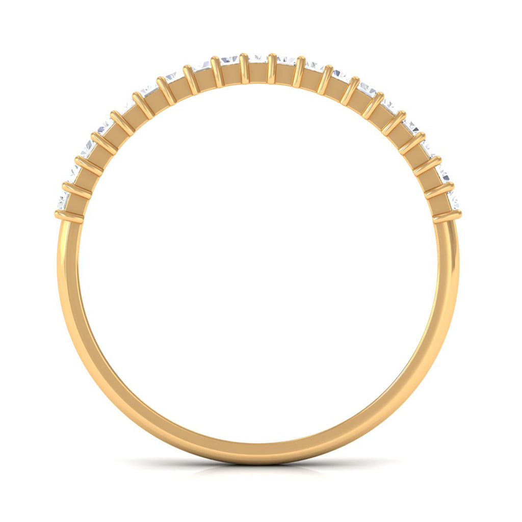 Minimal Baguette Cut Cubic Zirconia Half Eternity Ring Zircon - ( AAAA ) - Quality - Rosec Jewels
