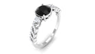 1.50 CT Black Diamond Solitaire Designer Ring with Diamond Black Diamond - ( AAA ) - Quality - Rosec Jewels