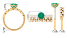 2 CT Emerald Classic Wedding Ring Set in Gold with Moissanite Emerald - ( AAA ) - Quality - Rosec Jewels