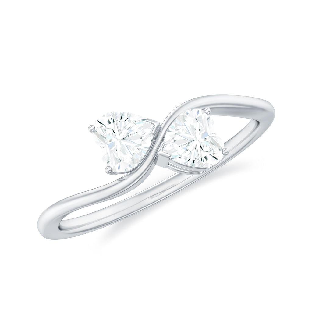 Heart Shape Lab Grown Diamond Toi Et Moi Promise Ring Lab Grown Diamond - ( EF-VS ) - Color and Clarity - Rosec Jewels