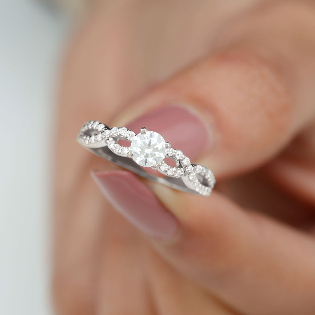 Round Lab Grown Diamond Infinity Solitaire Ring