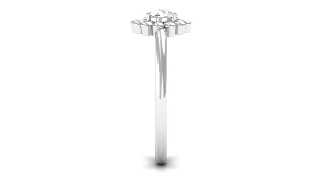 Solitaire Lab Grown Diamond Flower Ring
