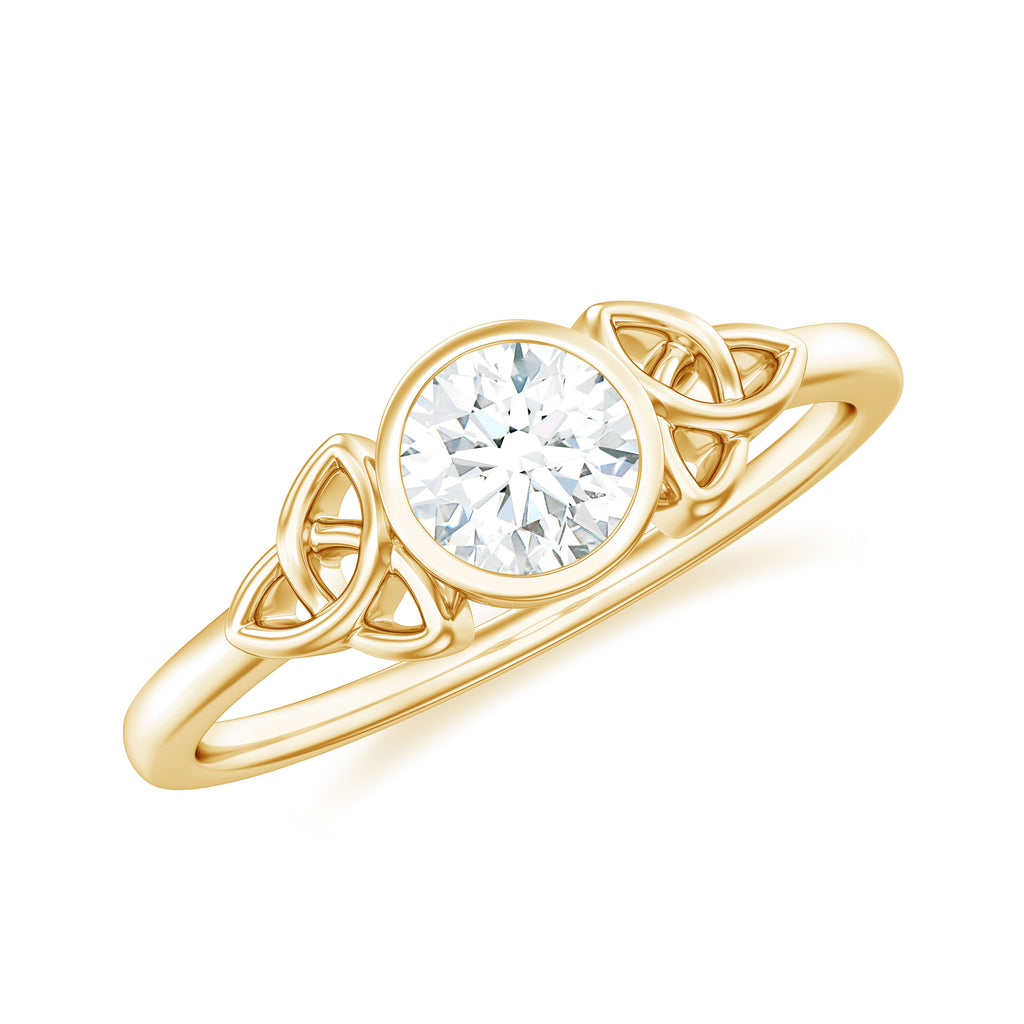 Round Lab Grown Diamond Solitaire Celtic Ring