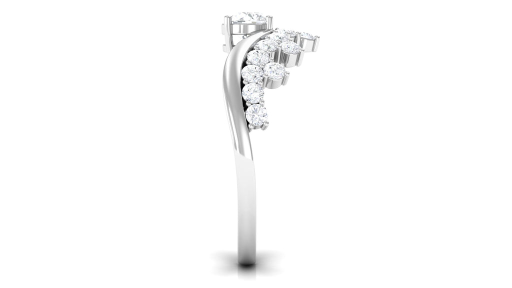 Designer Lab Grown Diamond Curved Engagement Ring