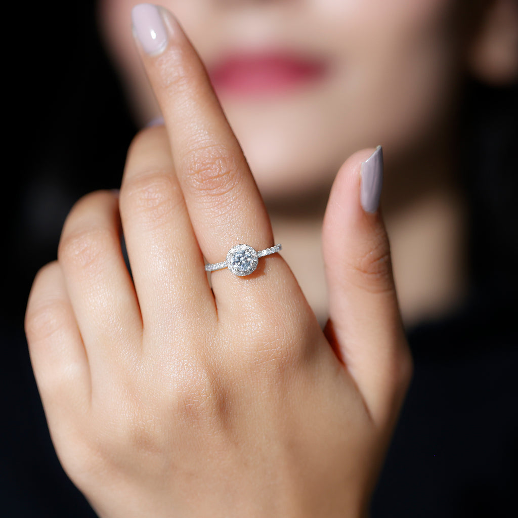 Round Lab Grown Diamond Promise Engagement Ring