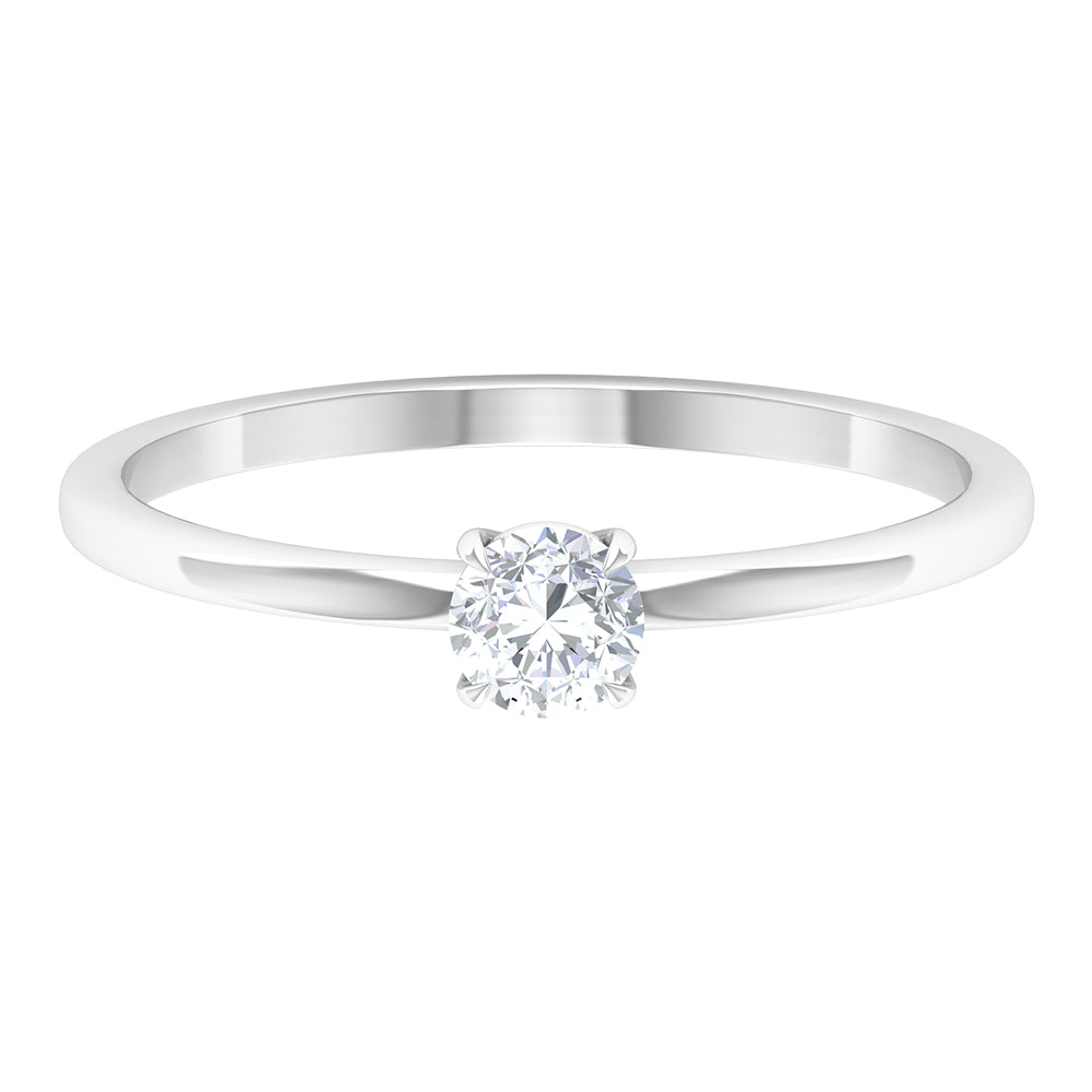 Round Shape Lab Grown Diamond Solitaire Promise Ring