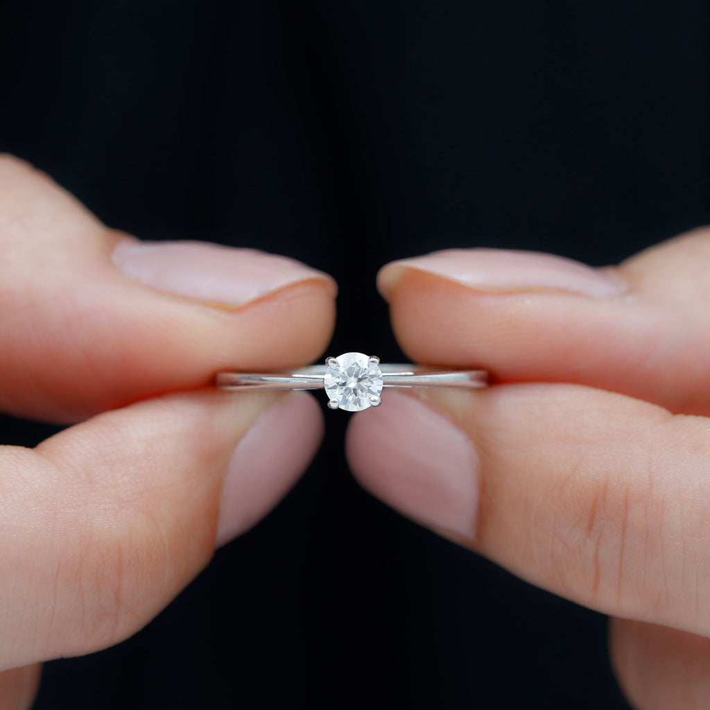 Minimal Round Lab Grown Diamond Solitaire Ring