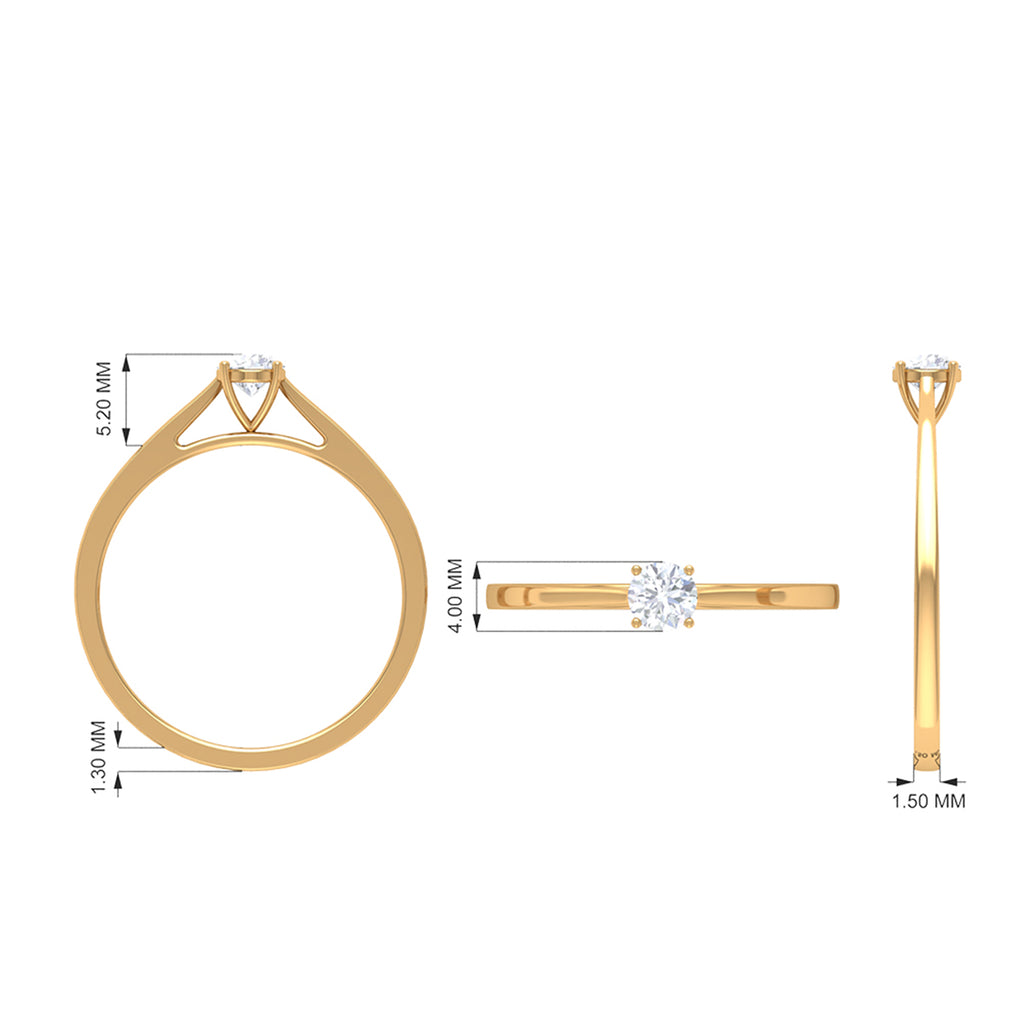 Minimal Round Lab Grown Diamond Solitaire Ring