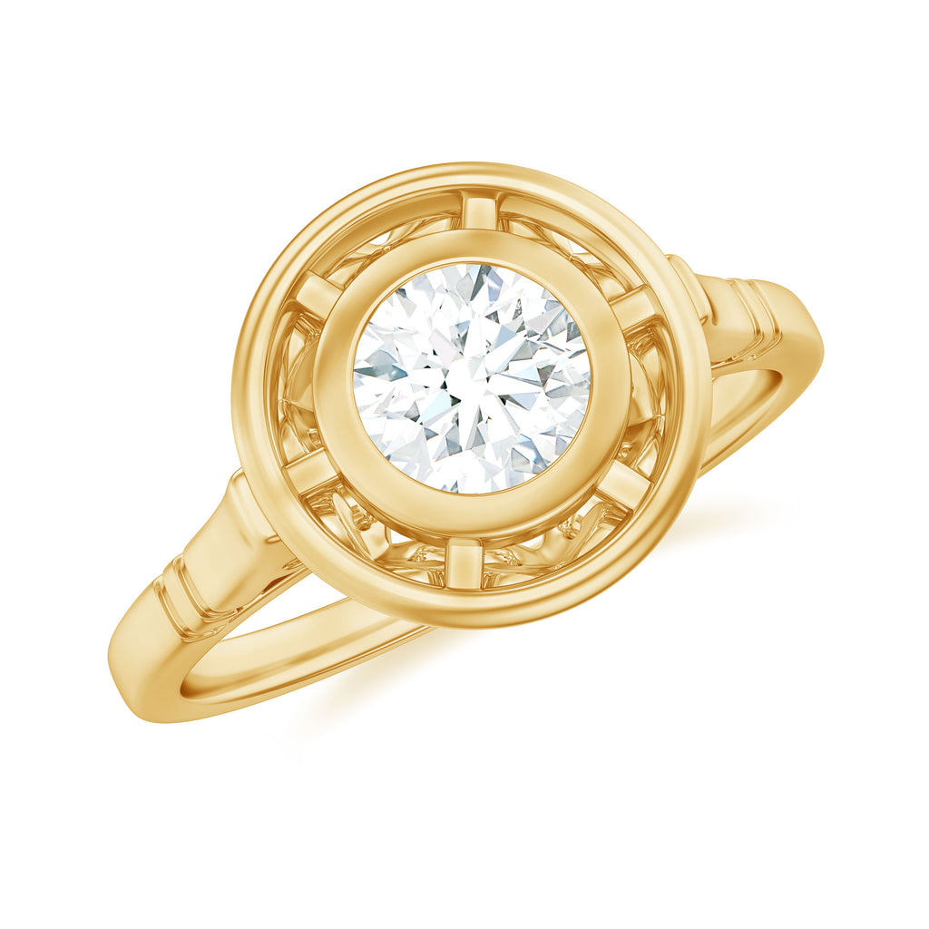 Vintage Inspired Lab Grown Diamond Solitaire Ring