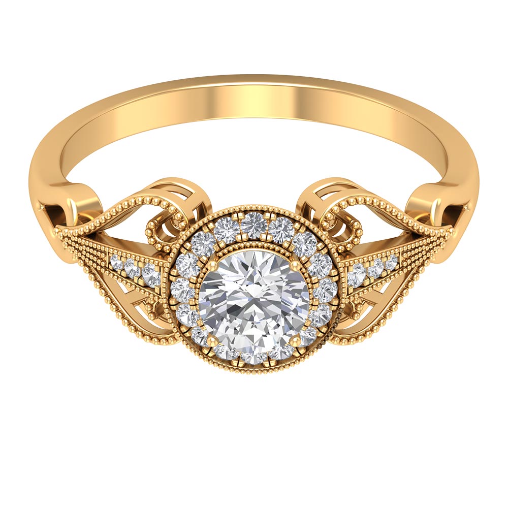 Vintage Inspired Engagement Ring with Lab Grown Diamond