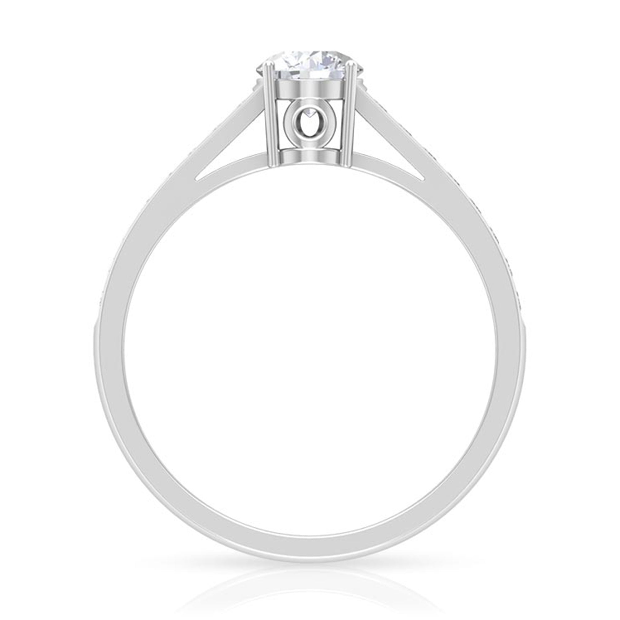 Cubic Zirconia Minimal Solitaire Promise Ring Zircon - ( AAAA ) - Quality - Rosec Jewels