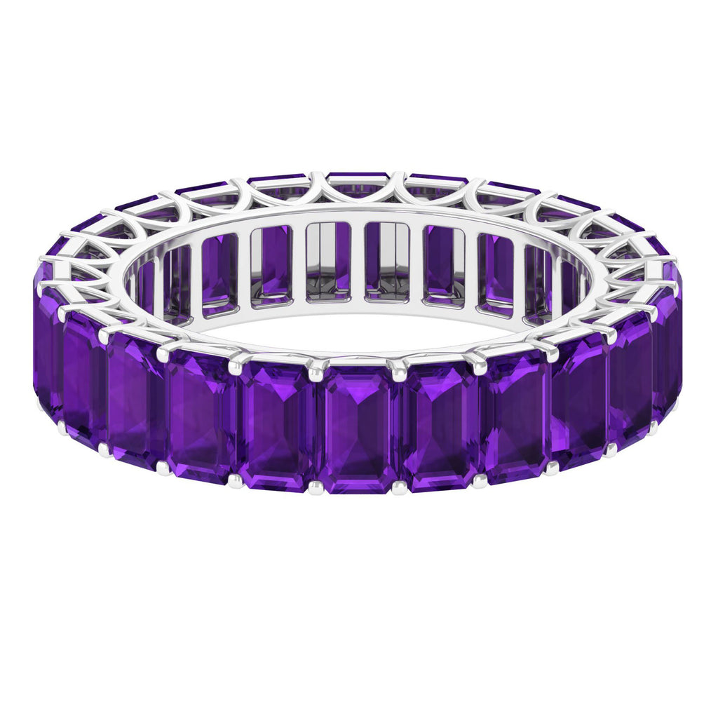 6.75 CT Octagon Cut Amethyst Eternity Ring in Gold Amethyst - ( AAA ) - Quality - Rosec Jewels