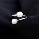 6 CT Two Stone Freshwater Pearl Wrap Ring in Gold Freshwater Pearl - ( AAA ) - Quality - Rosec Jewels